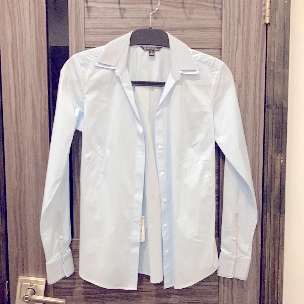 NWT Brooks Brothers Blue Button Up Blouse